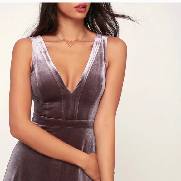 Lulus Dresses & Skirts - Lulu's Mauve Velvet V-Neck Wedding Dress